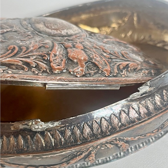 Antique Repousse Box E. G. Webster Silver plate On Copper Napoleon Dutch Revival - Picture 6 of 11